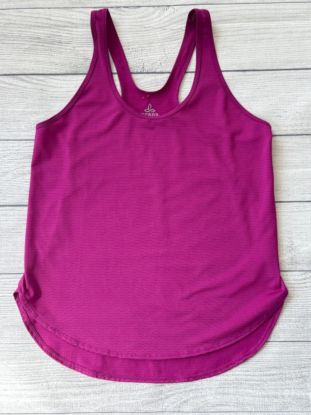 prAna Racerback Athletic Tank Top XS Pink Mesh Workout Activewear